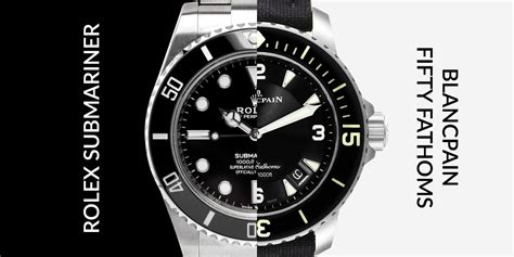 rolex vs blancpain|Rolex 50 fathoms review.